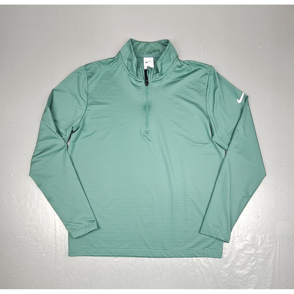 Nike Victory Golf Pullover Mens Large Green Qt Zip Dri-Fit Stretch FD5837-361